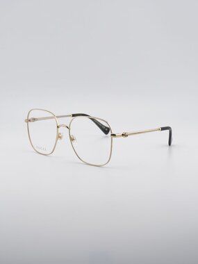 Gucci GG1144O 003 Eyeglasses Gold 56mm Square Frame